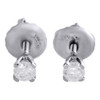 14K White Gold Solitaire Round Diamond Studs 2.75mm Screw Back Earrings 0.17 Ct.