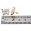10K Yellow Gold Ladies Diamond Butterfly Shape Studs 14MM Pave Earring 0.41 Ct.