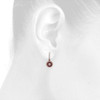 18K Rose Gold Red Ruby & Diamond Flower Cluster Halo Dangler Earrings 1.87 Tcw.