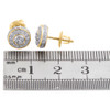 10K Yellow Gold Diamond Dome 3D Circle Shape 8.50mm Earrings Pave Studs 1/3 CT.