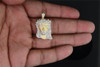 10K Yellow Gold Diamond Teardrop Mini Jesus Piece Head Pendant Charm 1/4 CT.