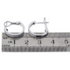 10K White Gold Genuine Round Diamond 3 Row Pave Hoop Huggie Earrings 0.23 Ct.