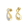 Diamond Infinity Loop Design Earrings 10K Yellow Gold Round Danglers 0.21 Tcw.