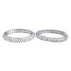 Diamond 3 Row Earrings Ladies 14K White Gold Round Pave Fashion Hoops 4.17 Tcw.