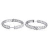 Diamond 3 Row Earrings Ladies 14K White Gold Round Pave Fashion Hoops 4.17 Tcw.
