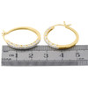 10K Yellow Gold Ladies Round Diamond Hoops Hinged Earrings 0.95" Long 0.17 Ct.