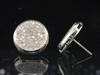 Diamond Circle Studs 10K White Gold Round Cut Pave Design Earrings 0.56 Tcw.