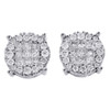 14K White Gold Princess Diamond Soleil Collection Circle Stud Earrings 1 Ct.