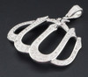 Diamond Allah Arabic Islamic Pendant Sterling Silver Charm 0.30 Ct. w/ Chain
