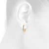 10k Yellow Gold Genuine Diamond One Row Channel Set Huggie Hoop Earrings 1/4 CT.
