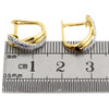 Diamond Hoop Earrings 10k Yellow Gold Round Cut Pave Swivel Huggie 0.20 Tcw.