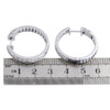 10k White Gold Real Diamond One Row Channel Set 1.10" Huggie Hoop Earrings 2 CT.