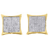 10K Yellow Gold Real Diamond Pave Studs Small 13.40mm Kite Earrings 0.50 Ct.