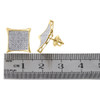 10K Yellow Gold Real Diamond Pave Studs Small 13.40mm Kite Earrings 0.50 Ct.