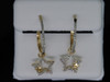 LADIES YG DIAMOND DANGLE CHANDELIER STARS EARRINGS PAVE