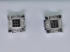 MENS LADIES ICE CUBE BLOCK WG .4C DIAMOND STUD EARRINGS
