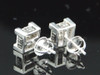 MENS LADIES ICE CUBE BLOCK WG .4C DIAMOND STUD EARRINGS