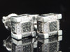 MENS LADIES ICE CUBE BLOCK WG .4C DIAMOND STUD EARRINGS