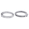 Diamond Earrings White Gold 3 Row Round Pave In & Out Fashion Hoops 1.12 Tcw.