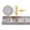 10K Yellow Gold Round Cut Diamond Large Circle Pave Stud 14mm Mens Earrings 1 Ct