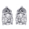 Diamond Earrings 14K White Gold Mens Ladies Round Cut Cluster Studs 0.25 Tcw.