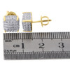 10K Yellow Gold Real Diamond Stud 9mm 3D Cube Square Mens Pave Earrings 0.50 Ct.