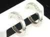 Diamond Hoops Ladies 10K White Gold Round Cut Pave Huggie Earrings 0.49 Tcw.