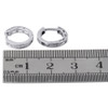 .925 Sterling Silver Baguette Diamond Hoops 0.45" Long Ladies Earrings 0.15 Ct.