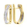 Diamond Hoop Earrings Ladies 10k Yellow Gold Round Pave Huggies 0.17 Tcw.