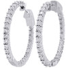 10K White Gold Round Diamond Inside Out Hoop Eternity Earrings In & Out 0.50 Ct.