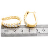 10K Yellow Gold Diamond Twisted Hoops Ladies Oval Braided Earrings 1.10" 1.50 CT