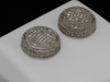 Diamond Circle Earrings Mens .925 Sterling Silver Round Pave Studs 0.75 Tcw.