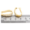 10K Yellow Gold Diamond Twisted Hoops Ladies Oval Braided Earrings 0.95" 1 CT