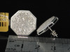 10K White Gold Round Diamond Octagon Shape Stud 13mm Mens Pave Earrings 0.95 CT.
