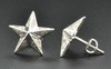 Star Shaped Diamond Studs 10K White Gold 0.40 Ct. Round Cut Pave Earrings