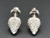 Bullet Cone Shape Diamond Studs 10K White Gold 0.45 Ct. Round Cut Pave Earrings