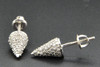 Bullet Cone Shape Diamond Studs 10K White Gold 0.45 Ct. Round Cut Pave Earrings