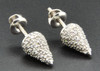 Bullet Cone Shape Diamond Studs 10K White Gold 0.45 Ct. Round Cut Pave Earrings