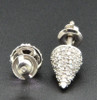 Bullet Cone Shape Diamond Studs 10K White Gold 0.45 Ct. Round Cut Pave Earrings