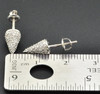 Bullet Cone Shape Diamond Studs 10K White Gold 0.45 Ct. Round Cut Pave Earrings