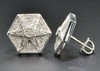 Diamond Studs 6 Point Star Hexagon Mens Ladies 10K White Gold Earrings 0.35 Ct.