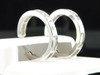Diamond Hoops Ladies 14K White Gold Round Cut Pave Huggie Earrings 1 Tcw.