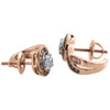 Brown Diamond Solitaire Earrings Ladies 10K Rose Gold Round Cut Huggies .40 Tcw.