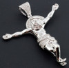 Genuine Diamond Jesus Body Pendant Cross .925 Sterling Silver Charm 0.33 Ct.