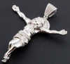 Genuine Diamond Jesus Body Pendant Cross .925 Sterling Silver Charm 0.33 Ct.