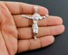 Genuine Diamond Jesus Body Pendant Cross .925 Sterling Silver Charm 0.33 Ct.