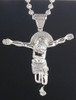 Genuine Diamond Jesus Body Pendant Cross .925 Sterling Silver Charm 0.33 Ct.