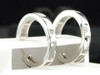 Diamond Hoops Ladies 14K White Gold Round Cut Huggie Earrings 1/2 Tcw.