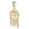 Diamond Jesus Piece Pendant Mens 3.93 Inch 10K Yellow Gold Pave Charm 1.50 Tcw