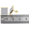 10K Yellow Gold Genuine Diamond Square Studs 11.45mm 4 Prong Earrings 0.50 Ct.